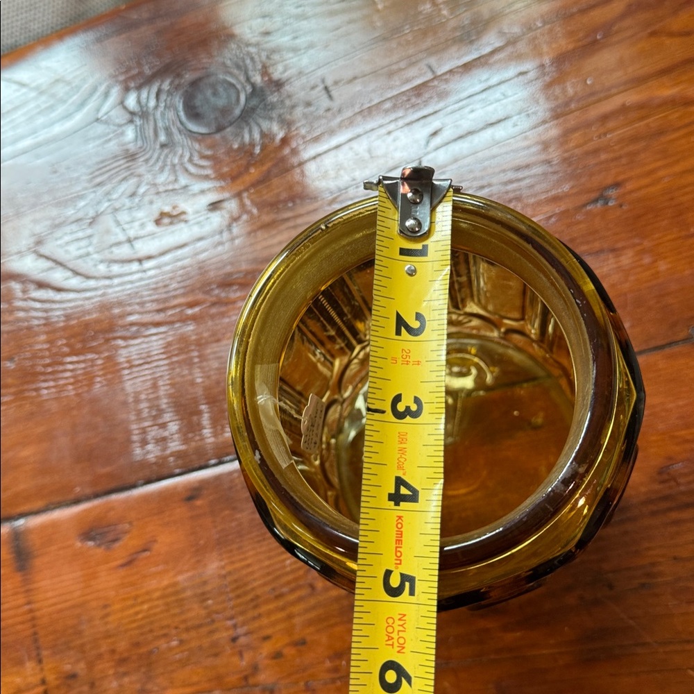 LE Smith Moon and Stars Amber Glass Canister Large no lid - Picture 3 of 5
